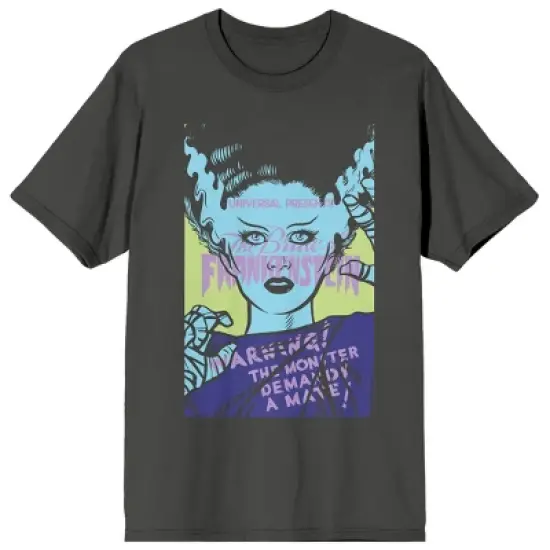 Universal Monsters Monster Demands A Mate Crew Neck Short Sleeve Charcoal Women&rsquo;s T-shirt image {3}