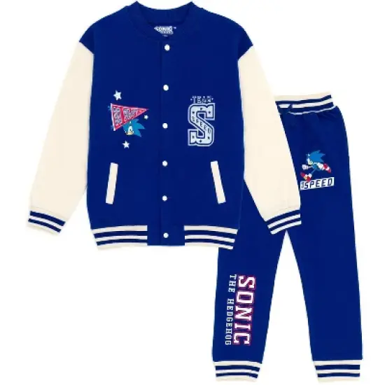 SEGA Sonic the Hedgehog Fleece Bomber Jacket and Jogger Pants Little Kid to Big Kid image {6}