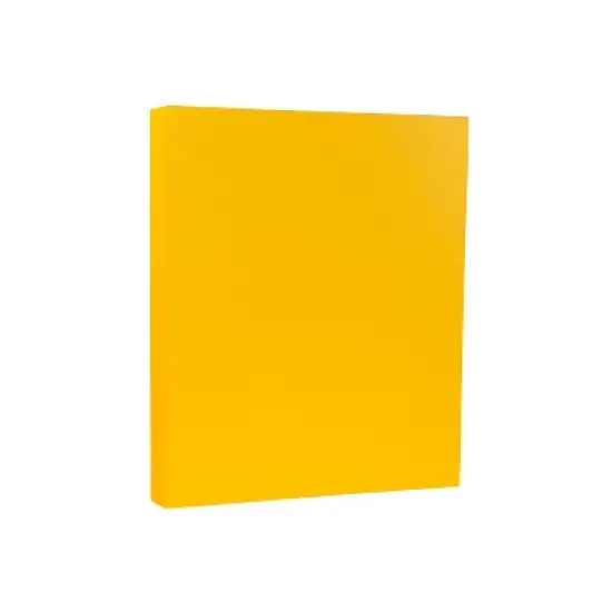 JAM Paper 80 lb. Cardstock Paper 8.5" x 11" Sunflower Yellow 250 Sheets/Ream (16729203B) image {1}