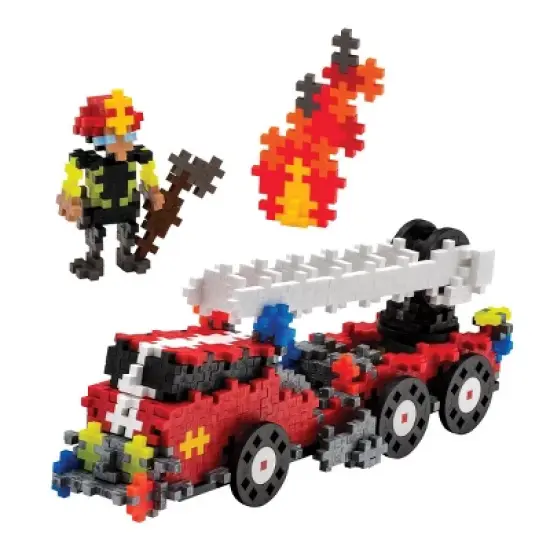 Plus-Plus&reg; GO! Fire Truck & Firefighter Building Set - 430 Pieces image {1}