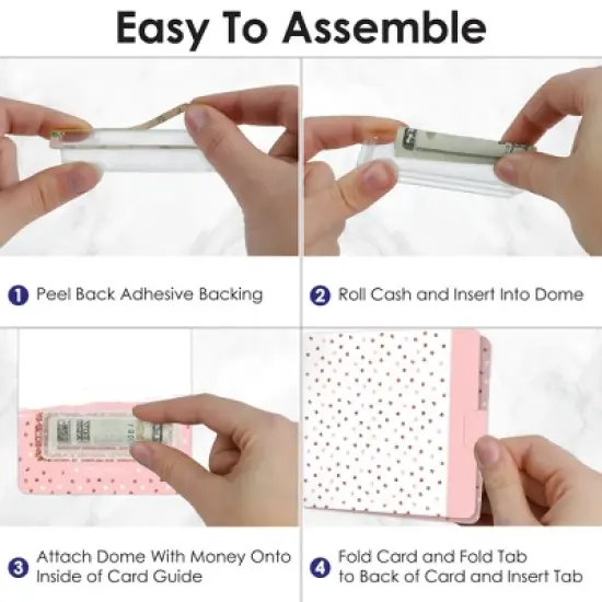 Big Dot of Happiness Pink Rose Gold Birthday - DIY Assorted Happy Birthday Cash Holder Gift - Funny Money Cards - Set of 6 image {2}