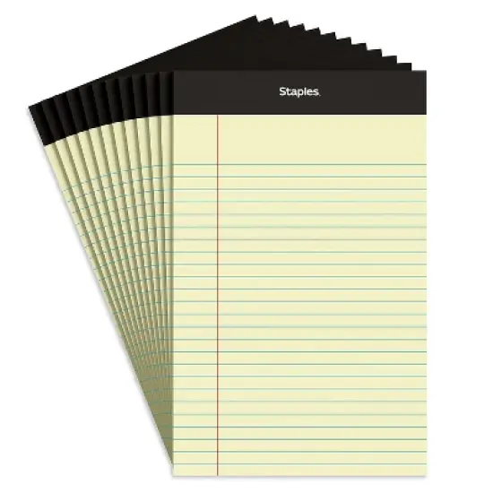 Staples Notepads 5" x 8" Narrow Canary 50 Sheets/Pad 12 Pads/Pack (26829) 163832 image {8}