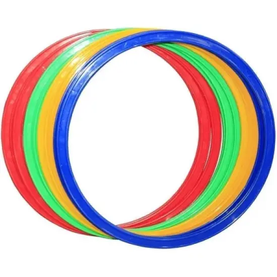 Amber Fight Gear Speed Agility Circles for Trainers, Gyms, Athletics, 4 Assorted Colors, Red, Yellow, Blue, and Green (Set of 12) 18 inch image {5}