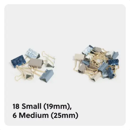 U Brands 24ct Binder Clip Set Ornate Florals image {3}