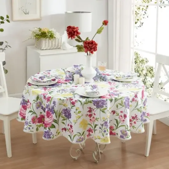 Sophia Pom Pom Tablecloth - Elrene Home Fashions image {4}