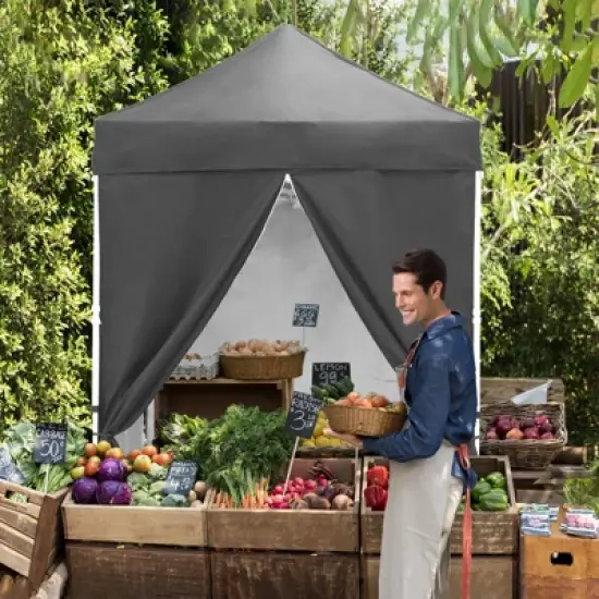 EAGLE PEAK 5x5 FT Pop up Canopy Instant Portable Tent with 4-Side Wall Panels image {12}