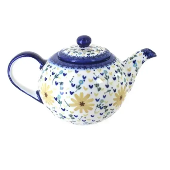 Blue Rose Polish Pottery 8C WR Unikat Large Teapot image {11}