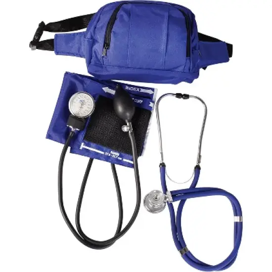 MABIS MatchMates Aneroid Sphygmomanometer Manual Blood Pressure Monitor Fanny Pack Kit with Calibrated Adult Nylon Arm Cuff and Sprague Rappaport image {4}