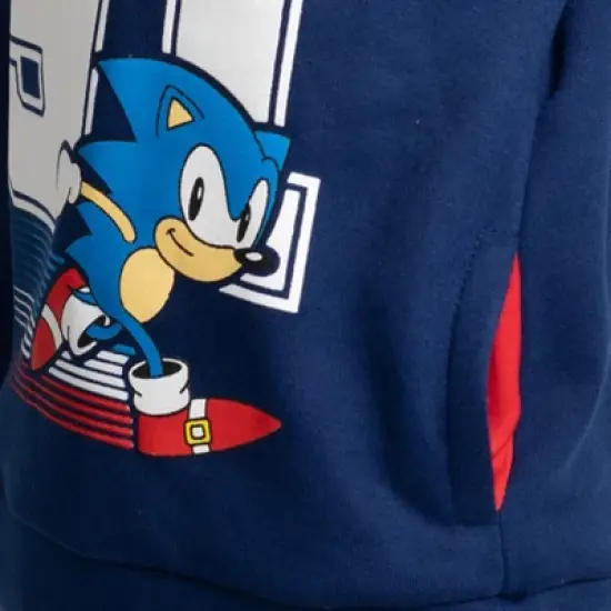 SEGA Sonic the Hedgehog Toddler Boys Fleece Fashion Pullover Hoodie Navy  image {6}