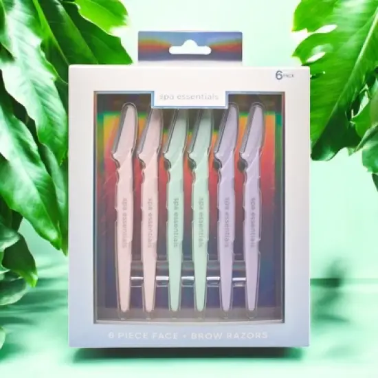 Spa Essentials 6-Pack Face and Brow Razors - Precision Facial Hair Removal and Eyebrow Shaping Tool Set image {6}