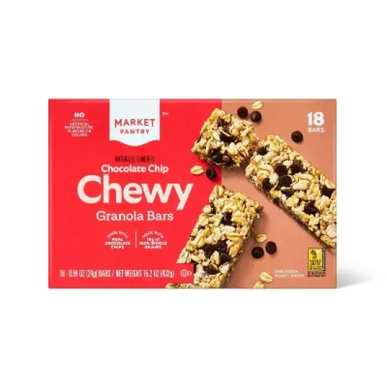 Chocolate Chip Chewy Granola Bars - 15.2oz/18ct - Market Pantry&trade; image {3}