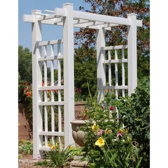 78" Windsor Vinyl Arbor - White - Dura-Trel image {1}