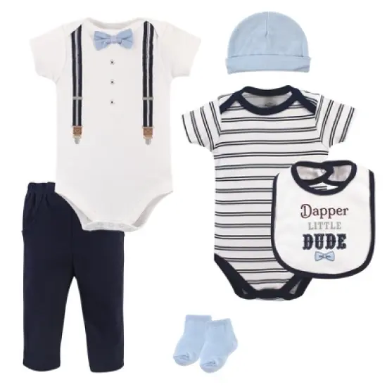 Little Treasure Baby Boy Layette 6-Piece Set, Dapper Bow Tie image {1}