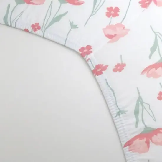 Honest Baby Organic Changing Pad Cover - Strawberry Pink Floral image {2}