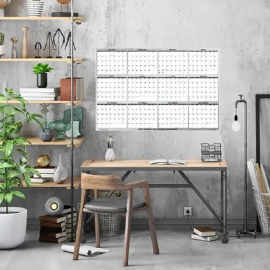 2025 Wall Calendar 24" x 36" Metal Designer Series, Large SwiftGlimpse Erasable: Matte Silver, Lay-Flat, All Ages image {2}