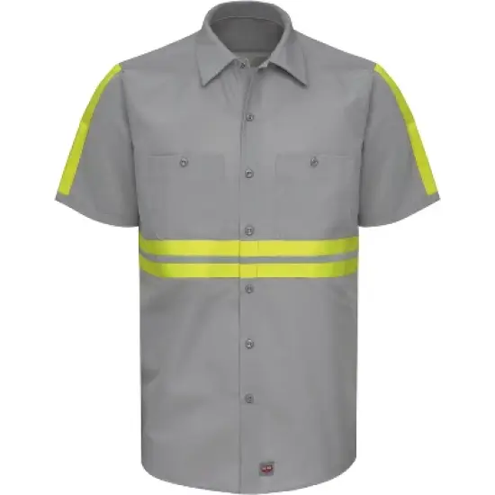 Red Kap&reg; Short Sleeve Enhanced Visibility Industrial Work Shirt image {1}