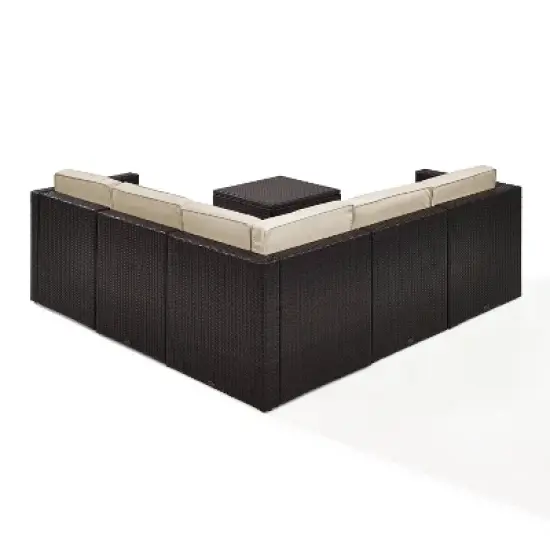 Palm Harbor 6pc All-Weather Wicker Patio Seating Set - Sand - Crosley image {3}