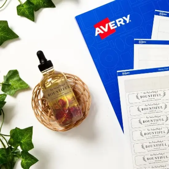 Avery Glossy Clear Rectangle Labels with Sure Feed, 15/16" x 3-7/16" image {2}