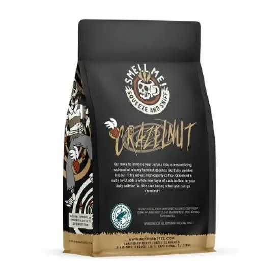 Bones Coffee Company Crazelnut Ground Beans Hazelnut Flavor 12 oz Medium Roast (Ground Bean) image {1}
