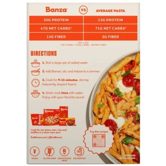 Banza Gluten Free Chickpea Penne - 8oz image {1}