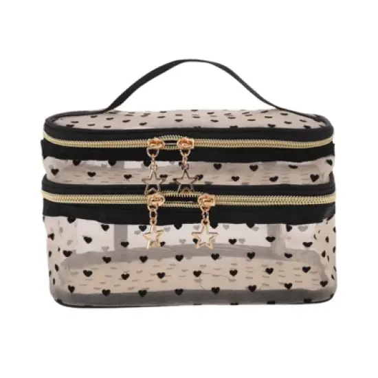 Unique Bargains Large Capacity Makeup Bag Beige 1 Pc image {5}