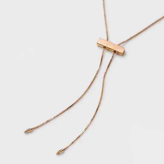 Slider Bar Bolo Tie Y-Line Necklace - Universal Thread&trade; Gold image {3}