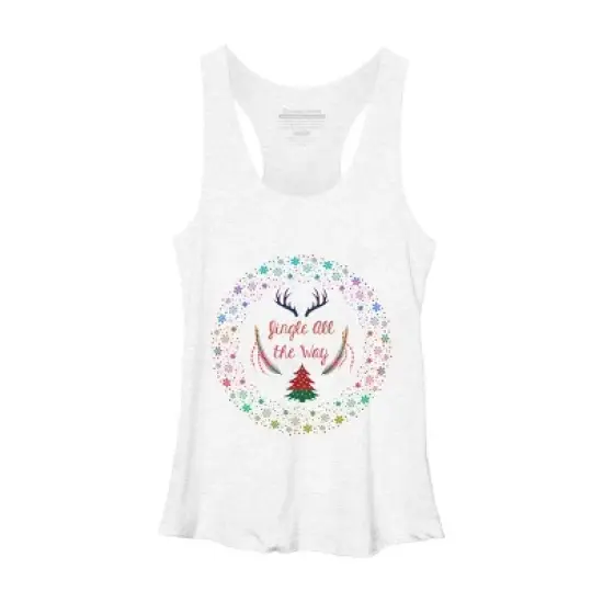 Women's Design By Humans Christmas Jingle All The Way Snowflake Circle By famenxt Racerback Tank Top image {4}
