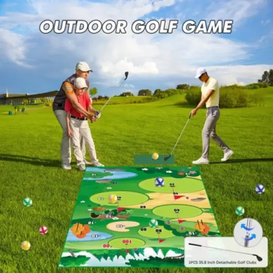 Vatos Outdoor Golf Chipping Game Mat with Club, Toy Sports Equipment Stick Chip Game image {2}