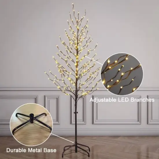 LIGHTSHARE Electric Star Light Trees LED Outdoor Light Stakes Set Brown image {4}