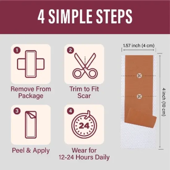 Nuvadermis Medical Grade Water Resistant Reusable Silicone Scar Sheets - Medium Skin Tone - 4ct image {5}