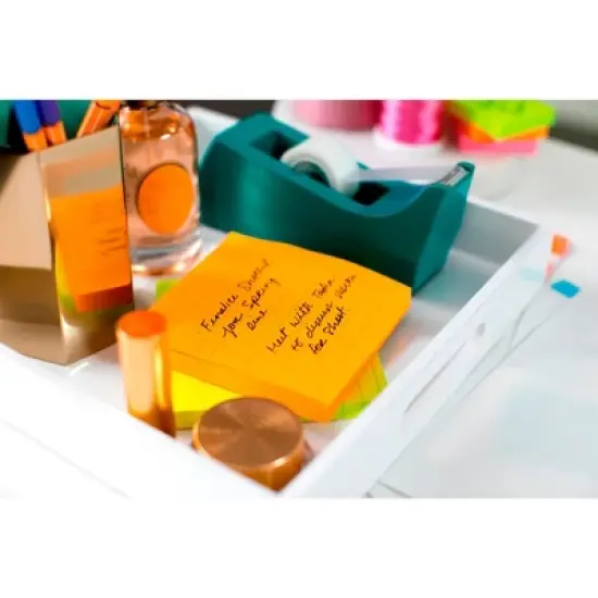 Post-it Super Sticky Lined Notes, 4 x 4 Inches, Energy Boost Colors, Pack of 6 image {1}