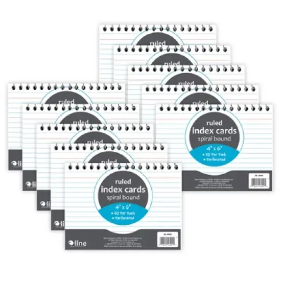 C-Line&reg; Spiral Bound Index Card Notebook, 4" x 6", Ruled, Pack of 10 image {4}