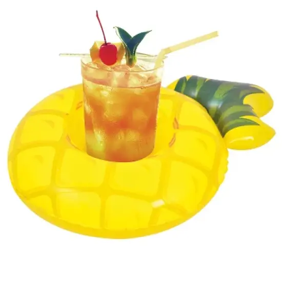 Pool Central Inflatable Floating Pineapple Swimming Pool Drink Holder - 9.75" image {5}