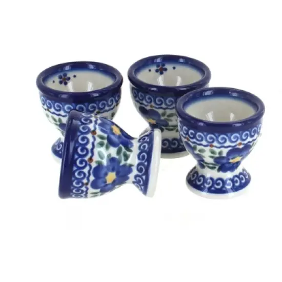 Blue Rose Polish Pottery 38-4 Vena Egg Cup Set image {6}