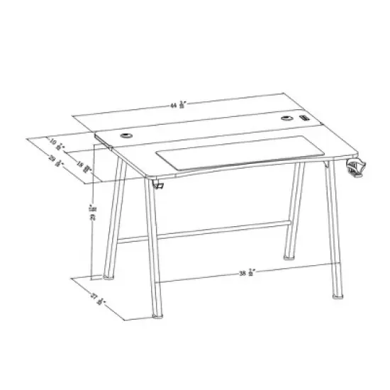 Gaming Dorm Desk with LED Lights and Headphone Holder - Room Essentials&trade; image {15}