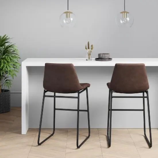 Bowden Faux Leather Counter Height Barstool - Threshold&trade; image {1}