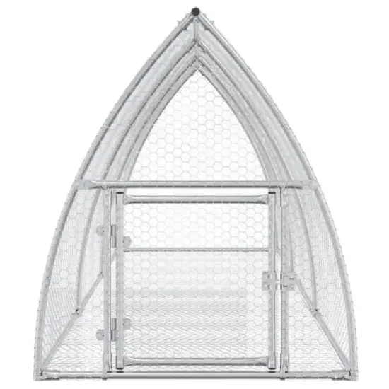 vidaXL Rabbit Hutch Bunny House Animal Enclosure Silver Galvanized Steel - 41.3" x 118.1" x 47.2" image {4}