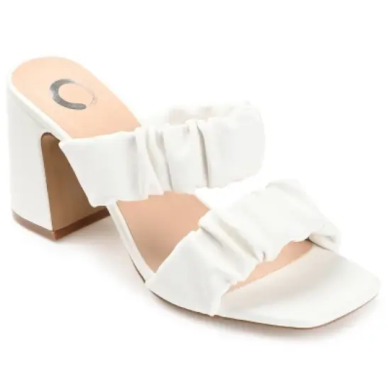 Journee Collection Womens Zoee Open Square Toe Block Heel Sandals image {13}