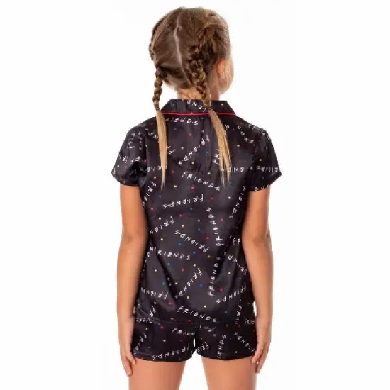 Friends TV Show Girls' TV Series Logo 3 Piece Pajama Shortie Lounge Set image {1}