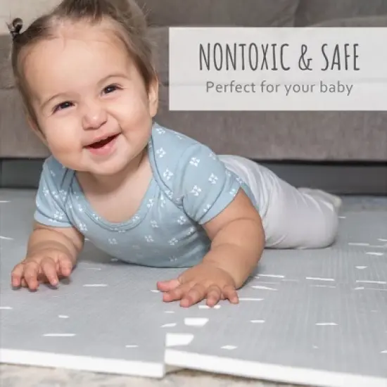 Stylish Baby Play Mat for Your Baby Boy or Girl - Large and Soft Foam Playmat Creates A Safe Play Area for Little Ones image {1}