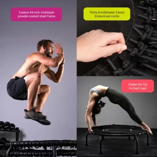 JumpSport 550 Workout Rebounder for Adults, 44" | PRO CE | Mini Exercise Fitness Trampoline | Black image {3}