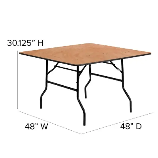 Flash Furniture 4-Foot Square Wood Folding Banquet Table image {3}