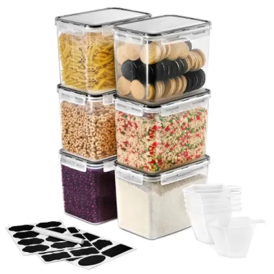 Sorbus 8 Pack (121oz/15cups) Airtight Food Storage Containers - Four-Way Snap Lids Keeps Food Fresh - Store Cereal, Pasta, Flour and more image {5}