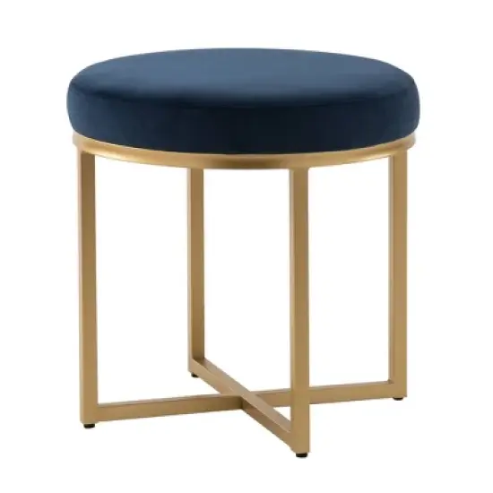 18" Round Ottoman with Metal Base - WOVENBYRD image {1}