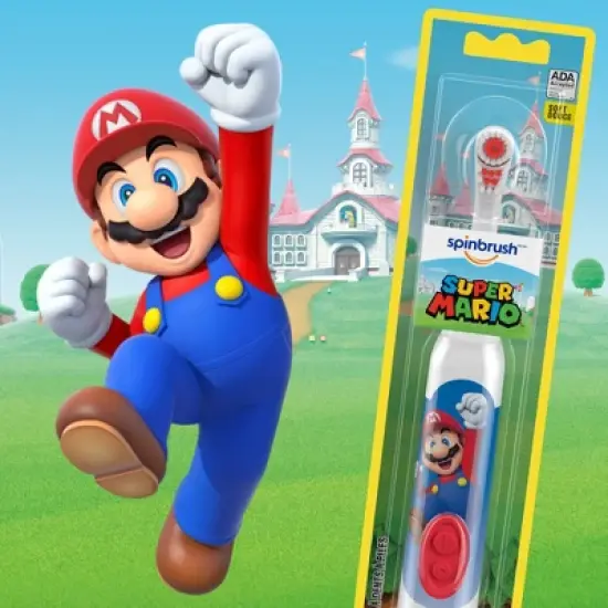 Spinbrush Mario Kids Battery Electric Toothbrush image {1}