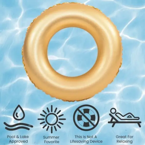 Pool Central 35" Inflatable Golden Pool Ring Float image {4}