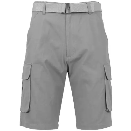 BLU ROCK Men's 3-Pack Cotton Flex Stretch Cargo Shorts With Belt image {7}