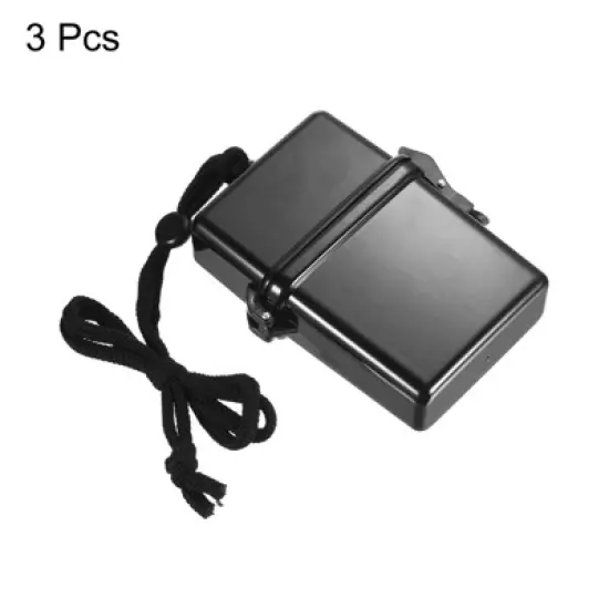 Unique Bargains Waterproof Case ID Card Badge Holder with Lanyard 3 Pcs image {2}