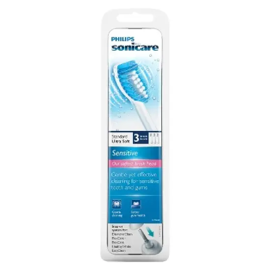 Philips Sonicare Sensitive Replacement Electric Toothbrush Head - HX6053/64 - White - 3ct image {1}
