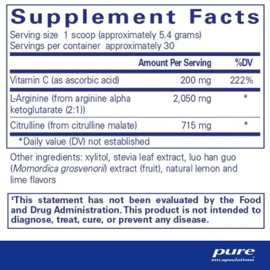 Pure Encapsulations Nitric Oxide Support - Supports Healthy Oxygen Circulation and Promotes Energy Production within Muscles - 5.7 Ounces image {1}